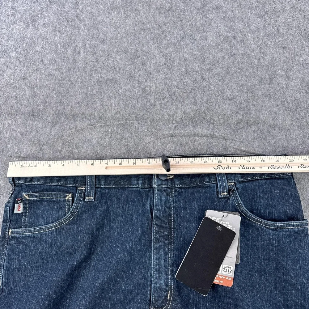 Carhartt FR Rugged Flex Jeans Mens 40x36 Blue Straight Traditional Fit Work